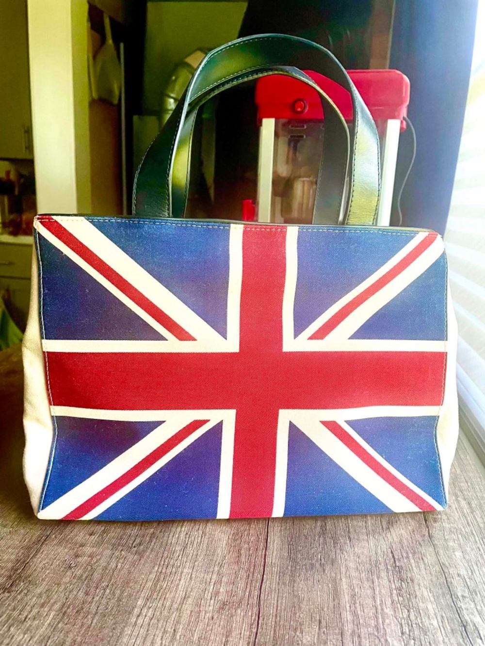 Amanda Smith Union Jack UK British Print Canvas Tote Bag Pruse